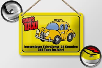 Panneau en étain disant 18x12cm, grand-mère Taxi 24 heures 365 jours, décoration 2