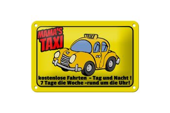 Panneau en étain disant 18x12cm, décoration de trajets gratuits Mamas Taxi 1