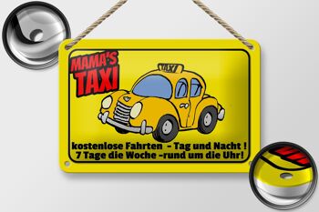 Panneau en étain disant 18x12cm, décoration de trajets gratuits Mamas Taxi 2