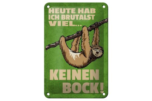 Blechschild Spruch 12x18cm heute habe ich brutalst viel Dekoration