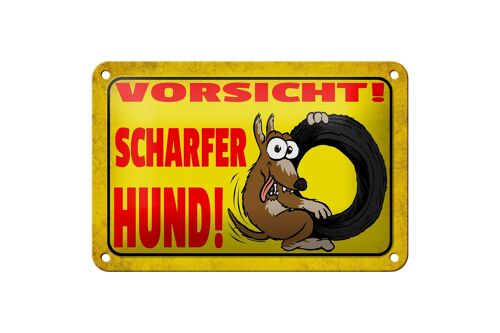 Blechschild Hinweis 18x12cm Vorsicht scharfer Hund Dekoration