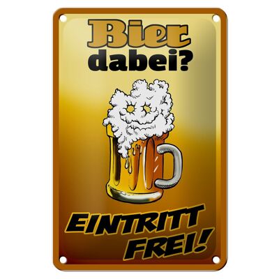 Tin sign alcohol 12x18cm beer included free entry decoration