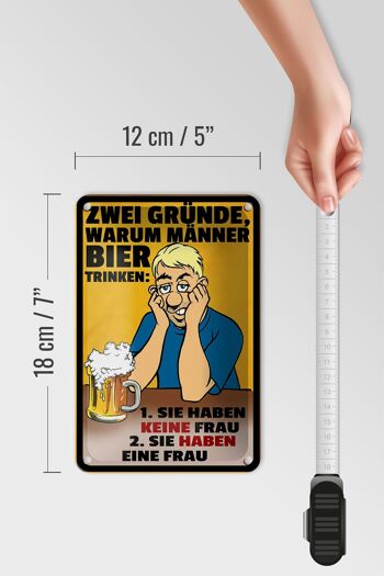 Panneau en étain indiquant 12x18cm, décoration « Raisons pour lesquelles les hommes boivent de la bière » 5