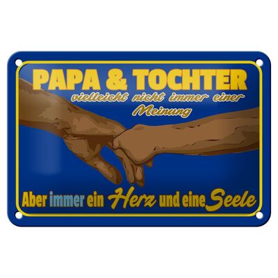 Blechschild Spruch 18x12cm Papa und Tochter ein Herz Seele Dekoration