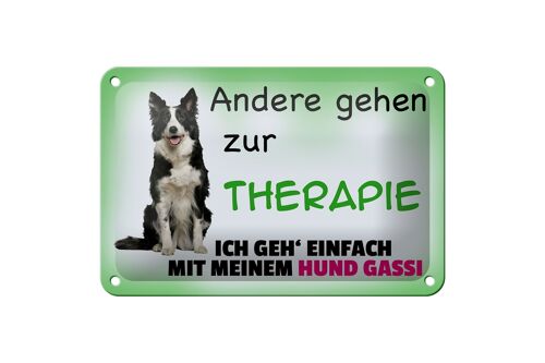 Blechschild Spruch 18x12cm ich geh' mit meinem Hund Gassi Dekoration