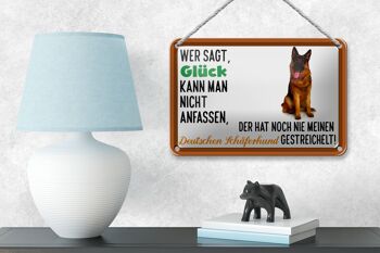 Panneau en étain disant 18x12cm, décoration de chien de berger allemand porte-bonheur 4