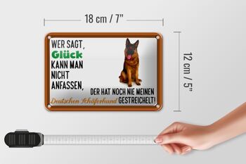 Panneau en étain disant 18x12cm, décoration de chien de berger allemand porte-bonheur 5
