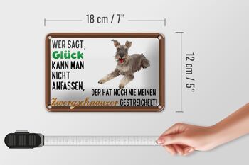 Panneau en étain disant 18x12cm, décoration de chien Schnauzer Miniature porte-bonheur 5