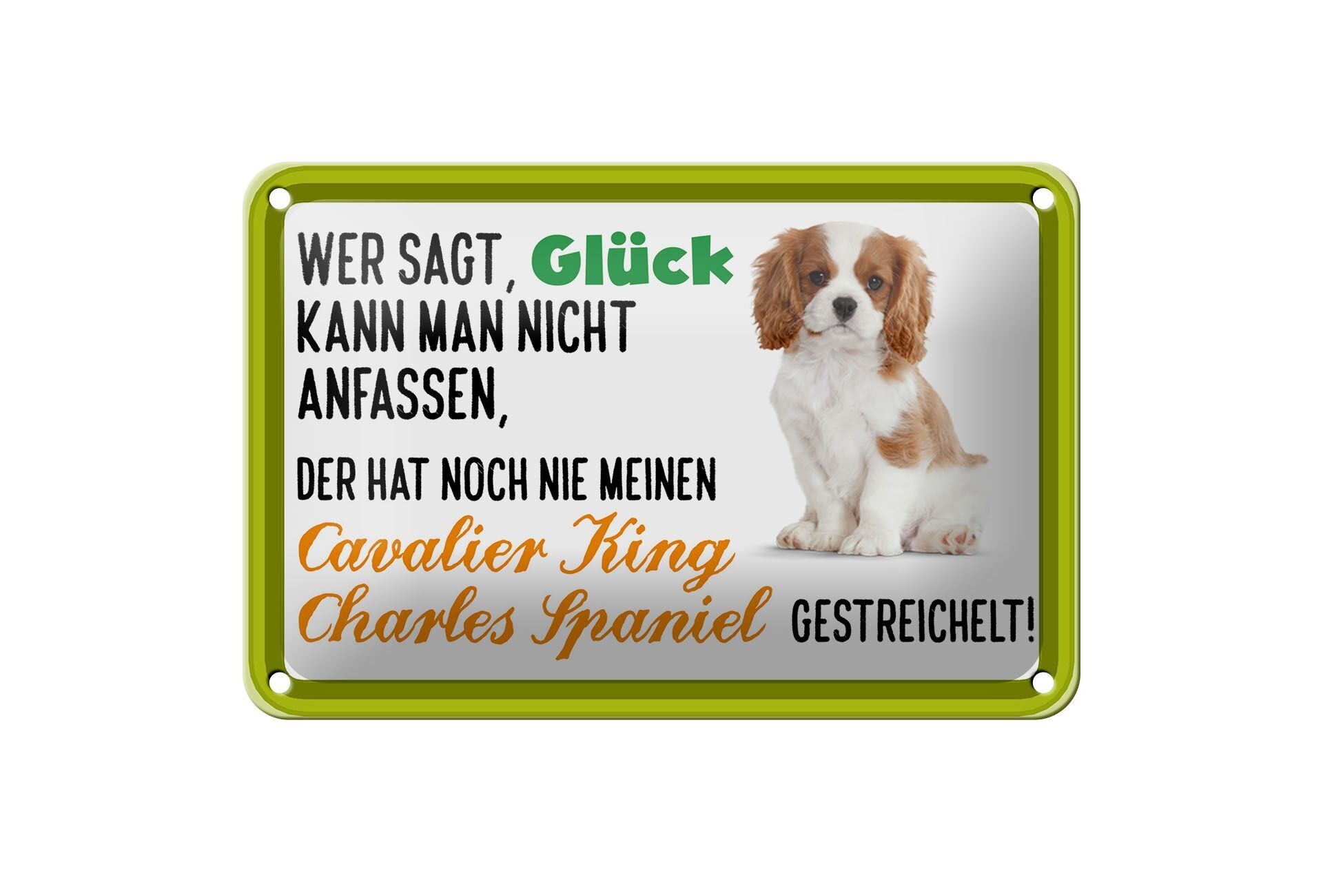 Tin sign saying 18x12cm Cavalier King Charles Spaniel decoration