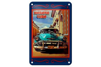 Plaque en tôle Cuba 12x18cm Havana Cuba bleu décoration voiture 1