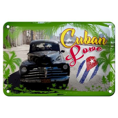 Cartel de chapa Cuba, 18x12cm, decoración de huellas dactilares de coche de amor