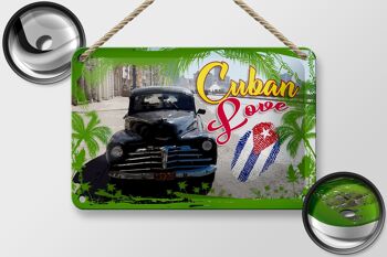 Signe en étain Cuba 18x12cm, décoration d'empreintes digitales de voiture d'amour 2