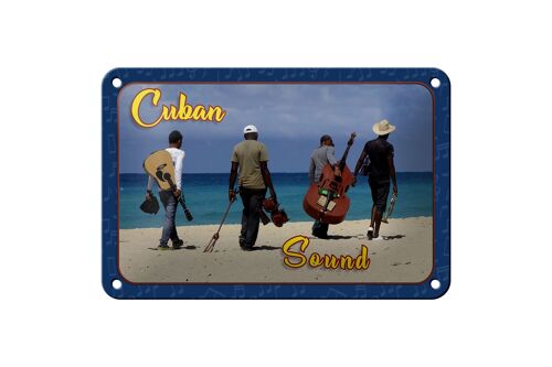 Blechschild Cuba 18x12cm Cuba Sound Band am Strand Dekoration