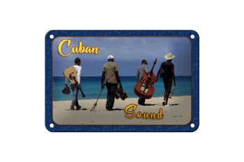 Plaque en tôle Cuba 18x12cm Bande sonore Cuba sur la décoration de plage 1