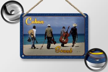 Plaque en tôle Cuba 18x12cm Bande sonore Cuba sur la décoration de plage 2