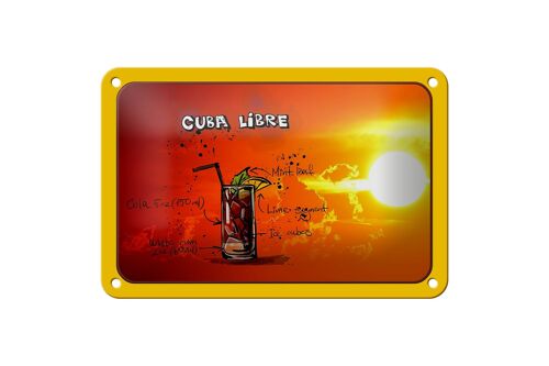 Blechschild Cuba 18x12cm Libre Sonne Cocktail Dekoration
