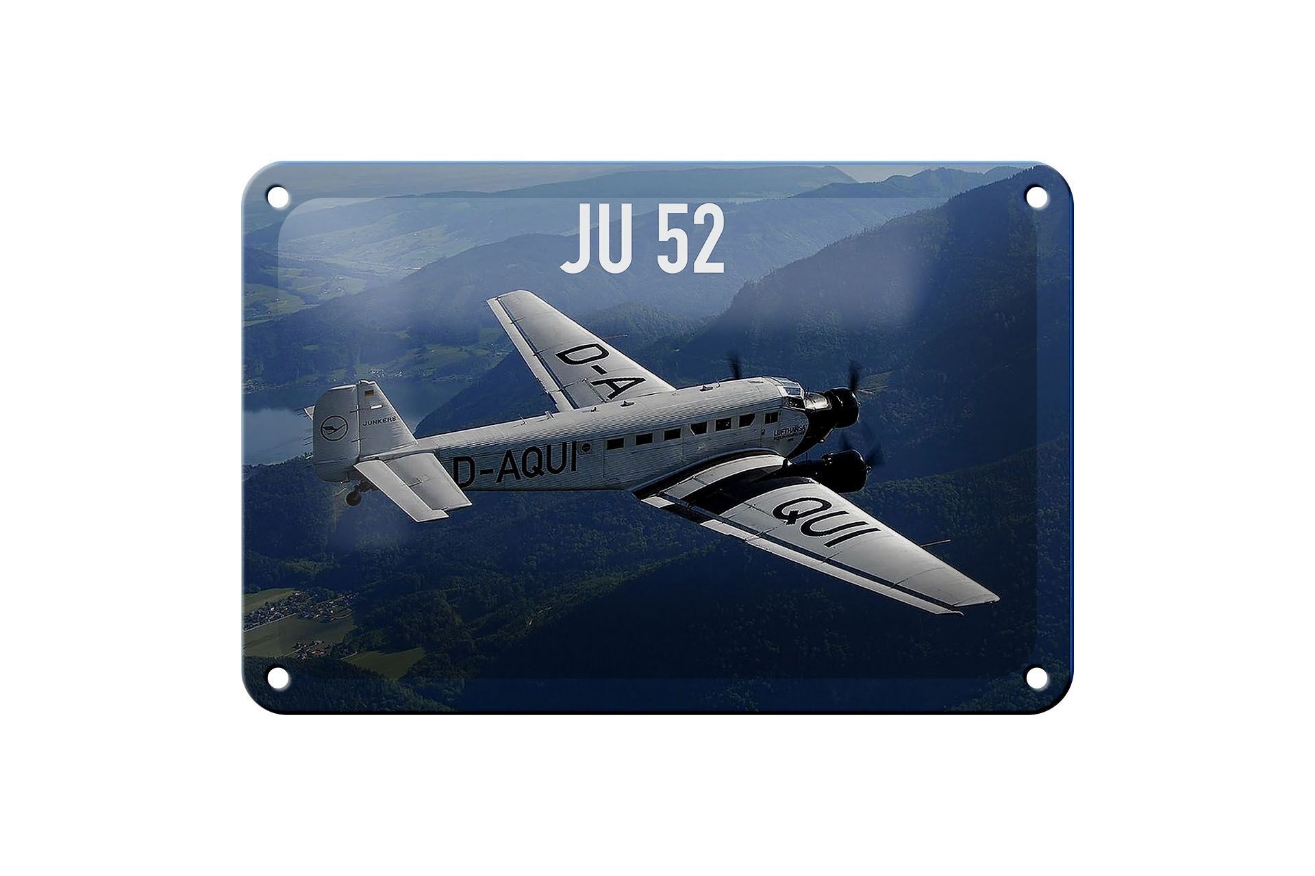 Targa in metallo aereo 18x12 cm JU 52 nella decorazione dell'aria