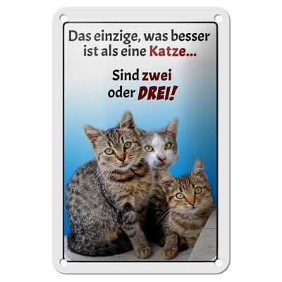 Blechschild Spruch 12x18cm einzige was besser ist als Katze Dekoration