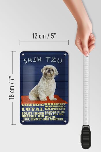 Panneau en étain disant 12x18cm, décoration fidèle et animée du chien Shih Tzu 5