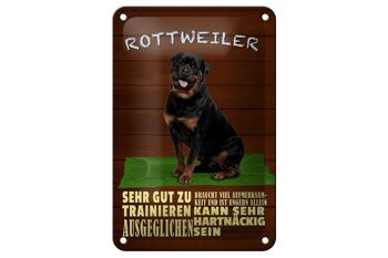 Panneau en étain indiquant 12x18cm, chien Rottweiler, décoration seule à contrecœur 1
