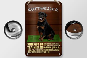 Panneau en étain indiquant 12x18cm, chien Rottweiler, décoration seule à contrecœur 2