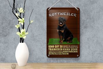Panneau en étain indiquant 12x18cm, chien Rottweiler, décoration seule à contrecœur 4