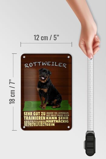 Panneau en étain indiquant 12x18cm, chien Rottweiler, décoration seule à contrecœur 5