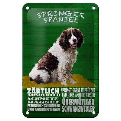 Cartel de chapa con texto "Springer Spaniel" 12x18 cm, decoración tierna para perros