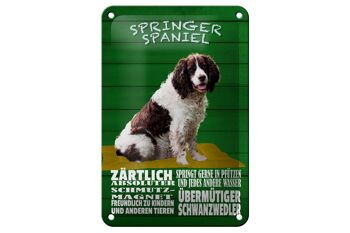 Panneau en étain indiquant une décoration tendre pour chien Springer Spaniel, 12x18cm 1
