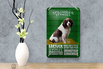 Panneau en étain indiquant une décoration tendre pour chien Springer Spaniel, 12x18cm 4