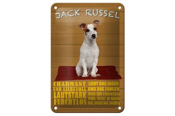 Panneau en étain avec inscription en forme de chien Jack Russel, 12x18cm, décoration charmante 1