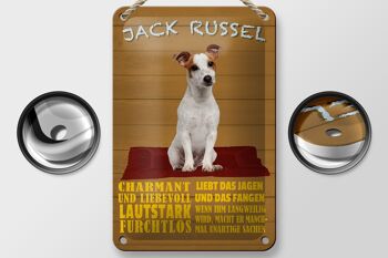 Panneau en étain avec inscription en forme de chien Jack Russel, 12x18cm, décoration charmante 2