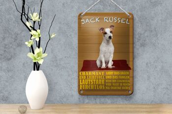 Panneau en étain avec inscription en forme de chien Jack Russel, 12x18cm, décoration charmante 4