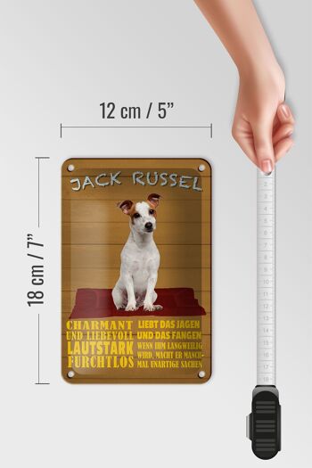Panneau en étain avec inscription en forme de chien Jack Russel, 12x18cm, décoration charmante 5