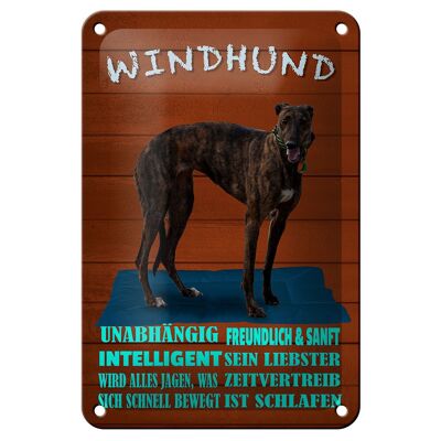 Blechschild Spruch 12x18cm Windhund Hund intelligent sanft Dekoration