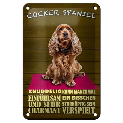 Targa in metallo con scritta 12x18 cm decorazione coccolosa cane Cocker Spaniel