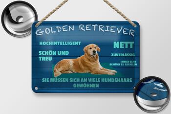 Panneau en étain disant chien Golden Retriever, 18x12cm, belle décoration fidèle 2