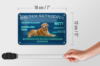 Panneau en étain disant chien Golden Retriever, 18x12cm, belle décoration fidèle 5