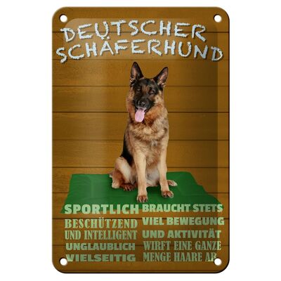 Panneau en étain disant 12x18cm, décoration de chien de berger allemand