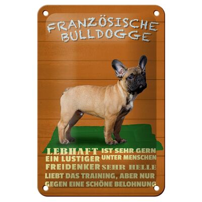 Targa in metallo con scritta 12x18 cm decorazione cane bulldog francese