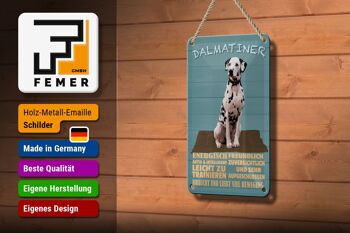 Panneau en étain disant chien dalmatien, décoration active énergétique, 12x18cm 3