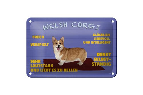 Blechschild Spruch 18x12cm Welsh Corgi Hund frech verspielt Dekoration