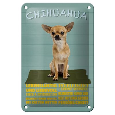 Targa in metallo con scritta "Cane Chihuahua" 12x18 cm, decorazione divertente