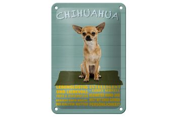 Panneau en étain avec inscription en forme de chien Chihuahua, 12x18cm, décoration amusante 1