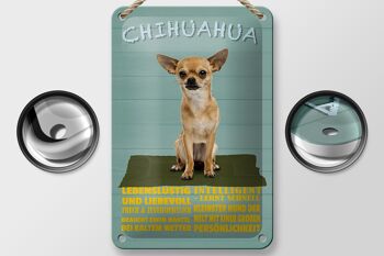 Panneau en étain avec inscription en forme de chien Chihuahua, 12x18cm, décoration amusante 2