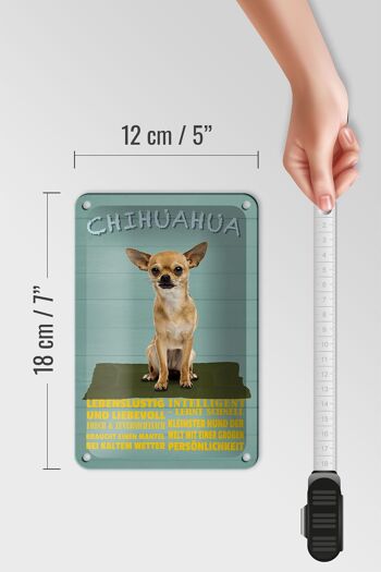 Panneau en étain avec inscription en forme de chien Chihuahua, 12x18cm, décoration amusante 5