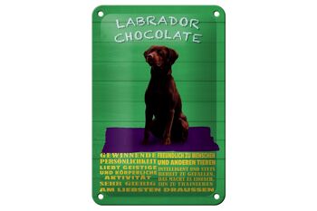 Panneau en étain disant 12x18cm, décoration de chien en chocolat du Labrador 1