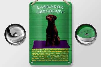 Panneau en étain disant 12x18cm, décoration de chien en chocolat du Labrador 2