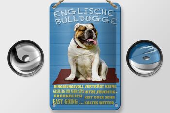 Panneau en étain disant chien bouledogue anglais, 12x18cm, décoration mignonne 2
