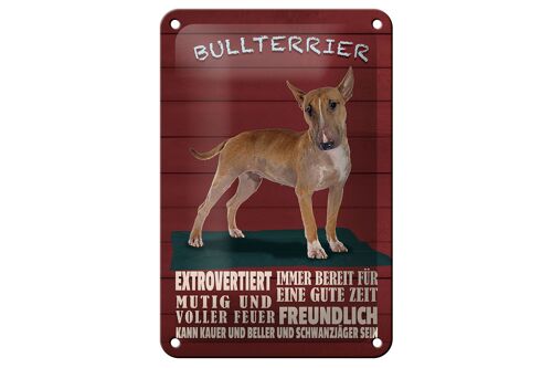 Blechschild Spruch 12x18cm Bullterrier Hund immer bereit Dekoration